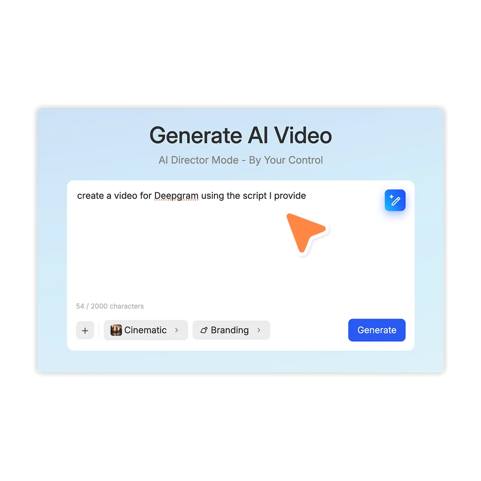 Enter a brief subject, action, product, or visual concept in the Visla AI video prompt field.
